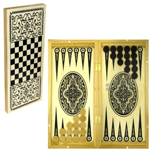 Spiel Backgammon aus Holz - Brett 50x50 cm