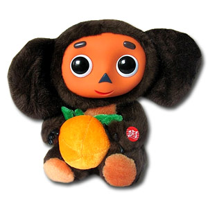 Cheburashka with Orange - speeking - 20cm.