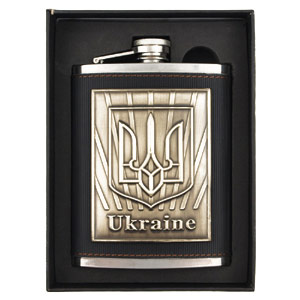 Flachmann - Ukraine Wappen Bronze - 210ml.