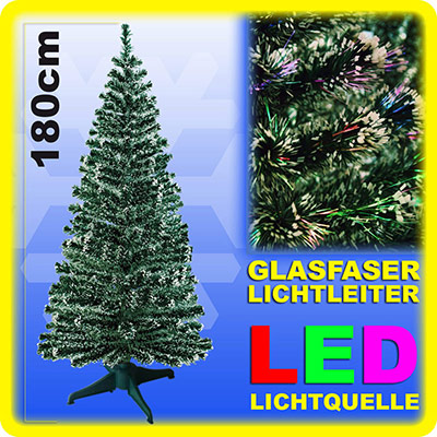 Weihnachtsbaum 180cm - LED mit farbwechselnden Glasfaser Künstlicher Tannenbaum