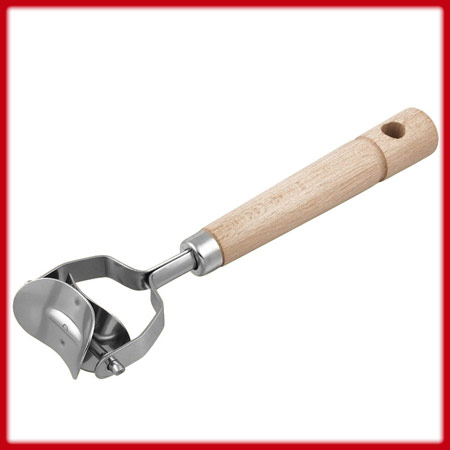 Teigmesser für Pelmeni - 5x18 cm - Edelstahl mit Holzgriff Teigschneider