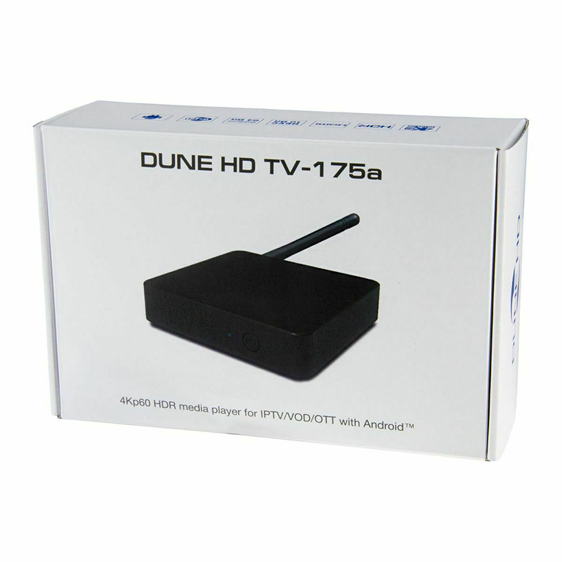 DUNE HD TV-175a 4Kp60 HDR Mediaplayer IPTV VOD OTT Wi-Fi Android Smart TV Box
